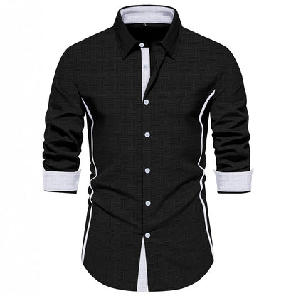 Herren Hemd Modern Strukturiert Slim Fit