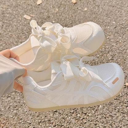 Damen Sneaker Sportlich Leicht mit Schnürung und Netzdesign