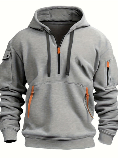 Herren Kapuzenpullover Praktisch mit Reißverschluss und Taschen