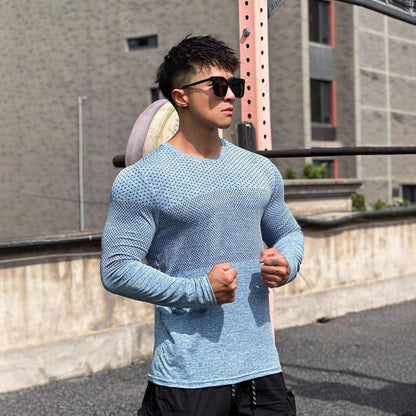 Herren Trainingsshirt Langarm Atmungsaktiv Feuchtigkeitstransport