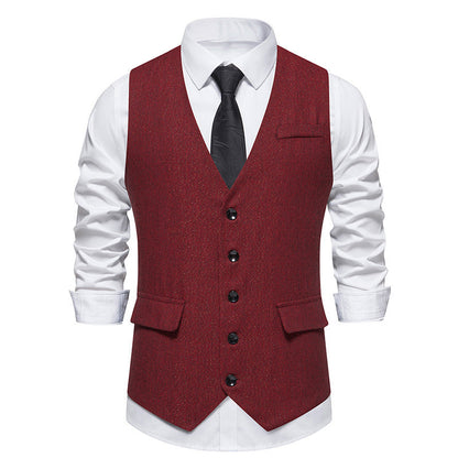 Herren Weste Elegant Mit Knöpfen Slim Fit