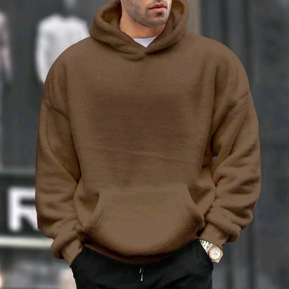 Große Fleece-Pullover Herren Oversized Kapuze mit Taschen