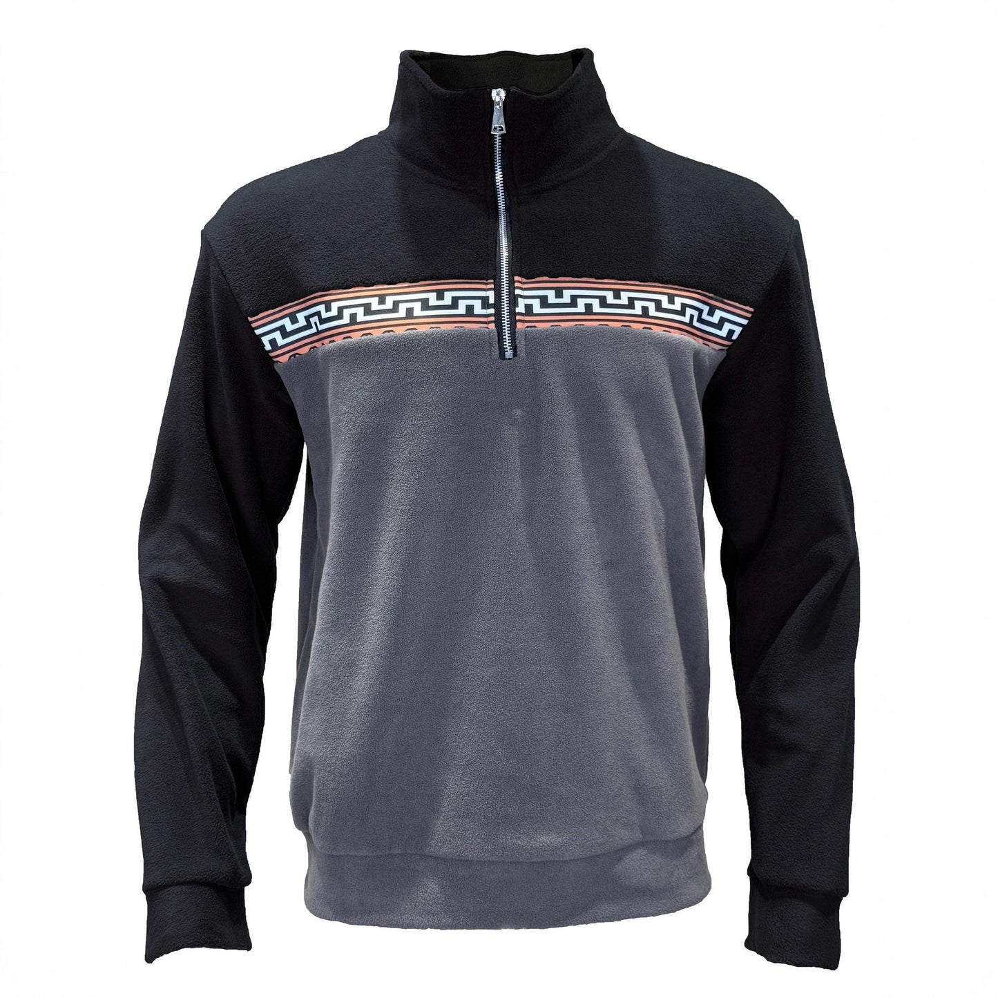 Herren Fleece-Pullover Stehkragen Modern Farbig