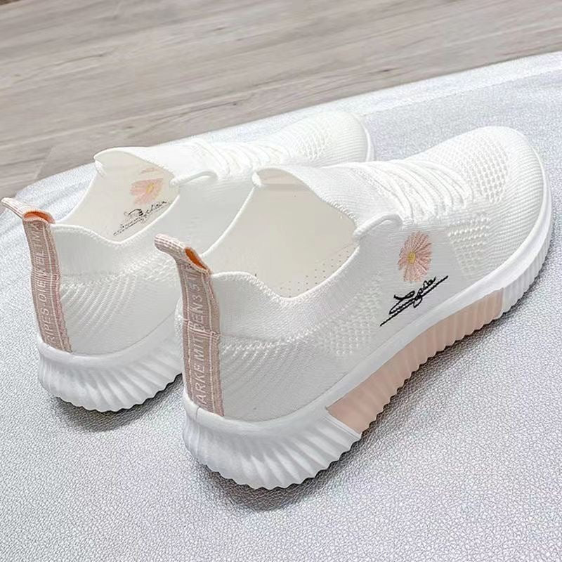 Damen Sneaker Bequem Floralmuster Gummisohle