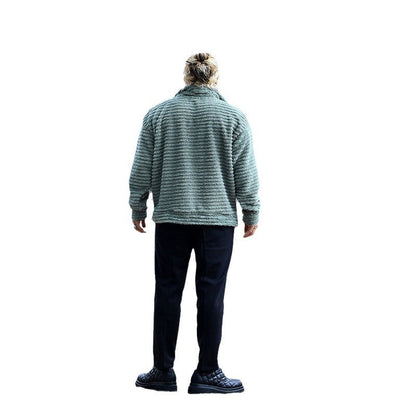 Herren Fleece-Pullover Weich mit Reißverschluss Strukturiert
