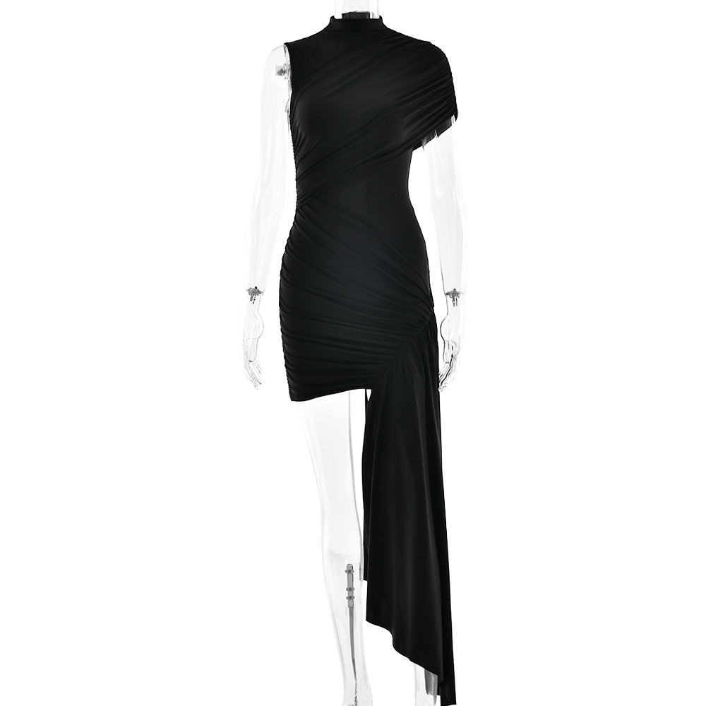 Kurzes Minikleid Damen Figurbetont Asymmetrisch Glamour