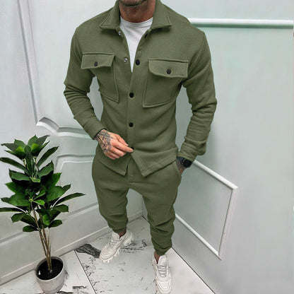 Herren Freizeit-Set Sportlich Casual Mit Taschen