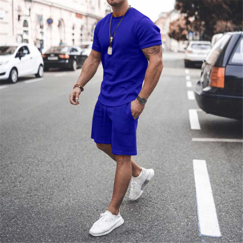 Herren Kurzarm Set Sportlich Elastisch Mit Taschen