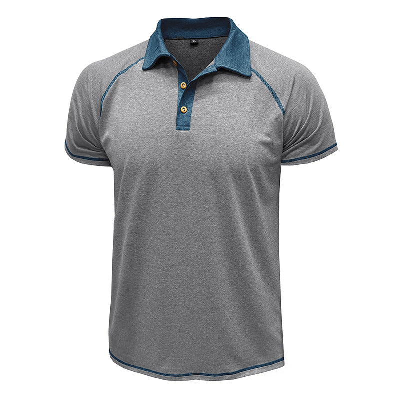 Herren Polohemd Sportlich Kontrastkragen Modern