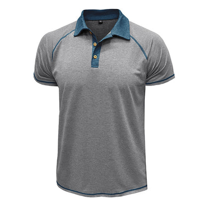 Herren Polohemd Sportlich Kontrastkragen Modern