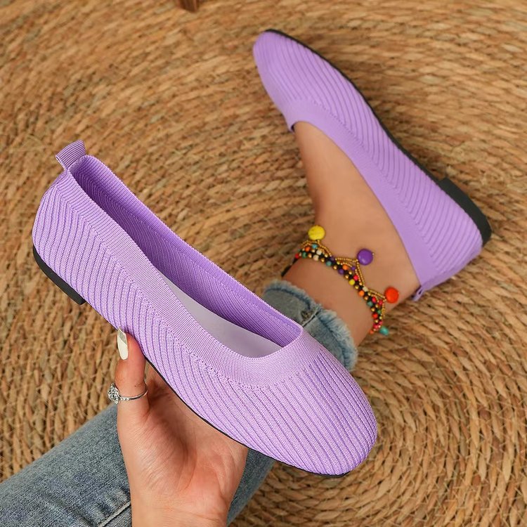 Damen Ballerinas Modisch Strukturiert Bequem
