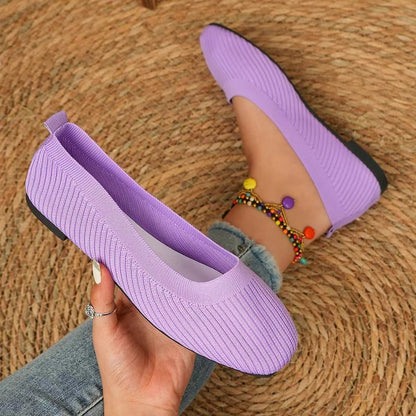 Damen Ballerinas Modisch Strukturiert Bequem