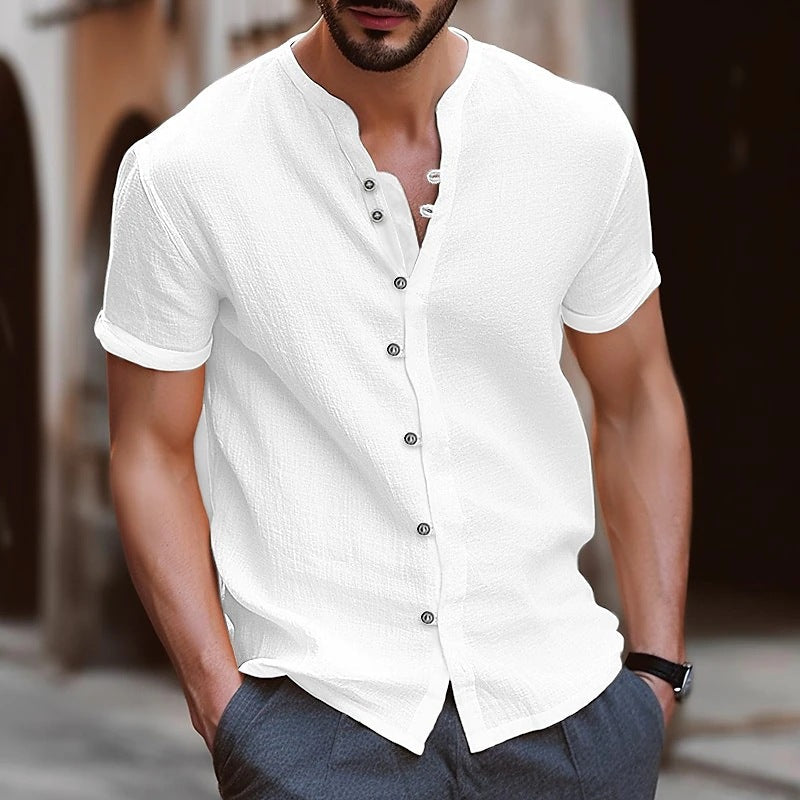 Herren Kurzarm Hemd Knöpfe Modern Berlin Style - BerlinGlamour