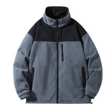 Herren Fleecejacke Warm Hochkragen Reißverschluss Taschen