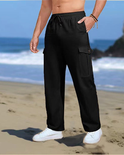 Herren Cargo-Hose Elastisch mit Taschen Sportlich