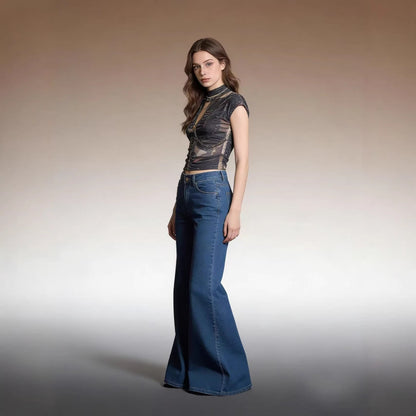 Damen Jeans Weite Bequem Elegant Schnitt