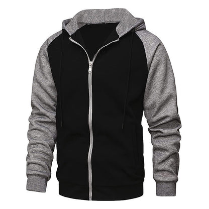 Herren Kapuzenjacke Lässig Mit Kontrast Ärmeln Streetwear