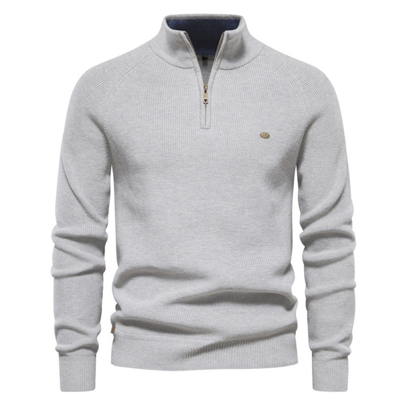 Herren Strickpullover Sportlich Halbzipp Reißverschluss