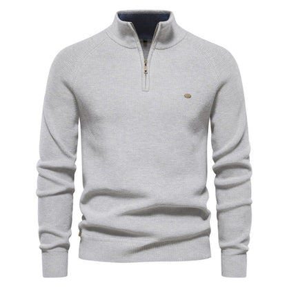 Herren Strickpullover Sportlich Halbzipp Reißverschluss