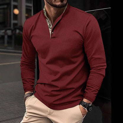 Herren Langarmshirt Modern Grafik Kragen Trendy