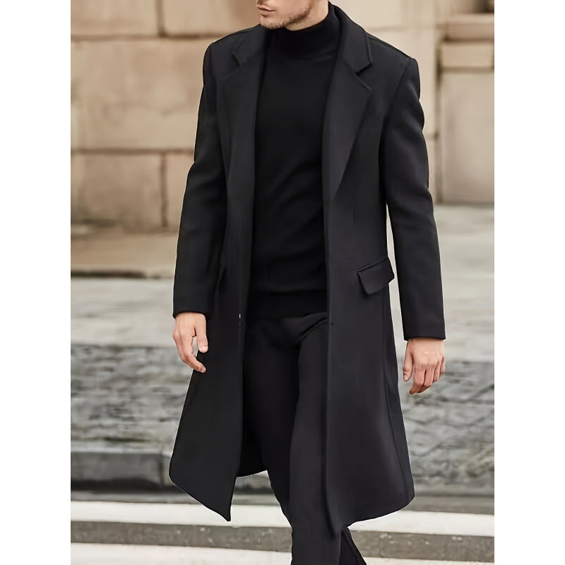 Herren Langmantel Eleganter Wintermantel mit Struktur