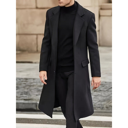 Herren Langmantel Eleganter Wintermantel mit Struktur