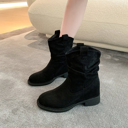 Damen Stiefeletten Lässig Schlupf Design Bequem