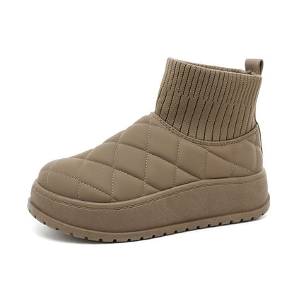 Damen Winter Sneaker Isoliert Fleece Rutschfest Schwarz