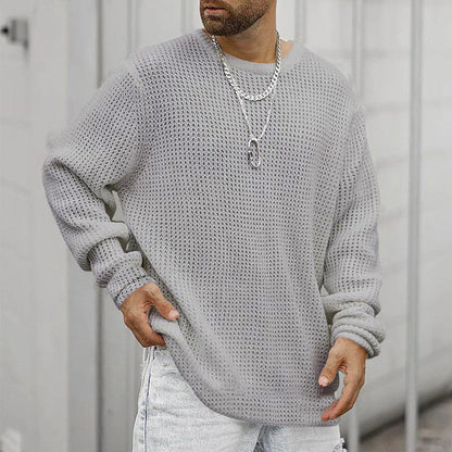 Herren Strickpullover Lässig Weit Bequem atmungsaktiv