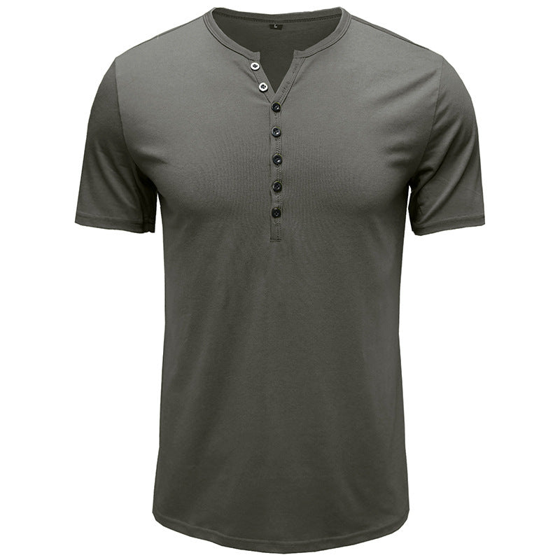 Herren Henley T-Shirt Kurzarm Modern Sportlich