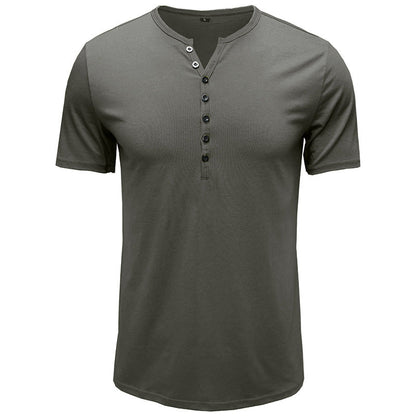 Herren Henley T-Shirt Kurzarm Modern Sportlich