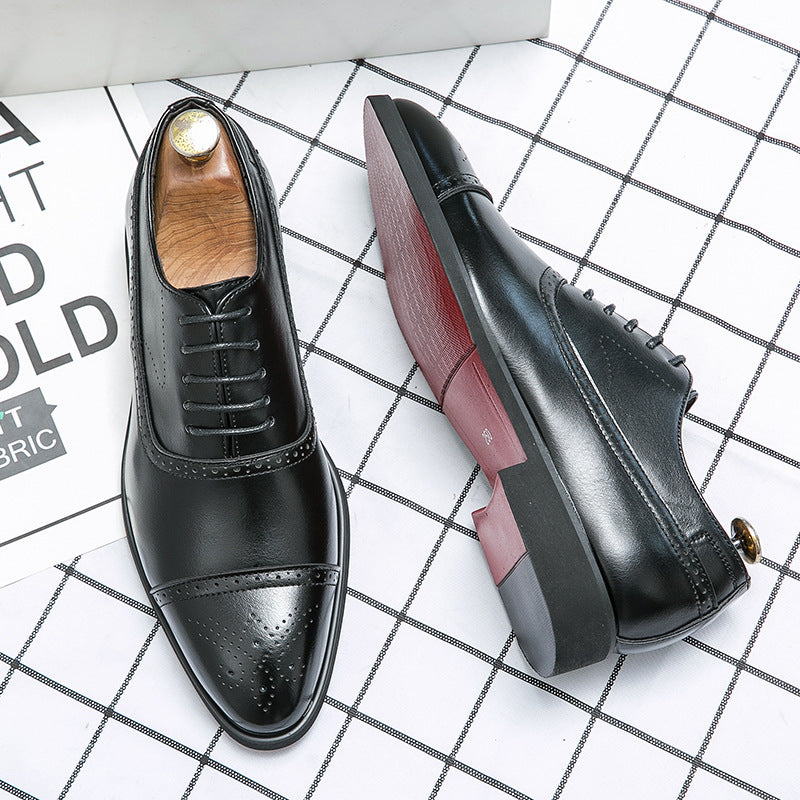 Damen Schnürschuhe aus Leder Elegante Klassisch Perforiert - BerlinGlamour