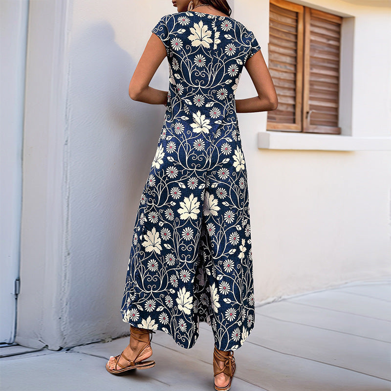 Damen Jumpsuit Floralmuster Mit Taschen
