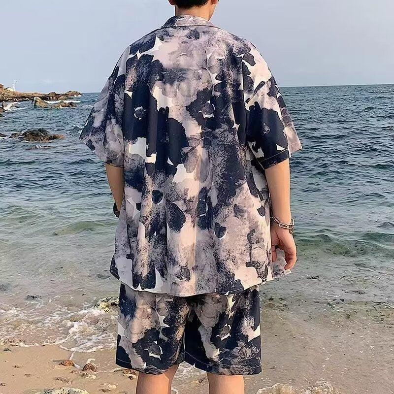 Männer Kurzarm Set Moderne Muster Shirts