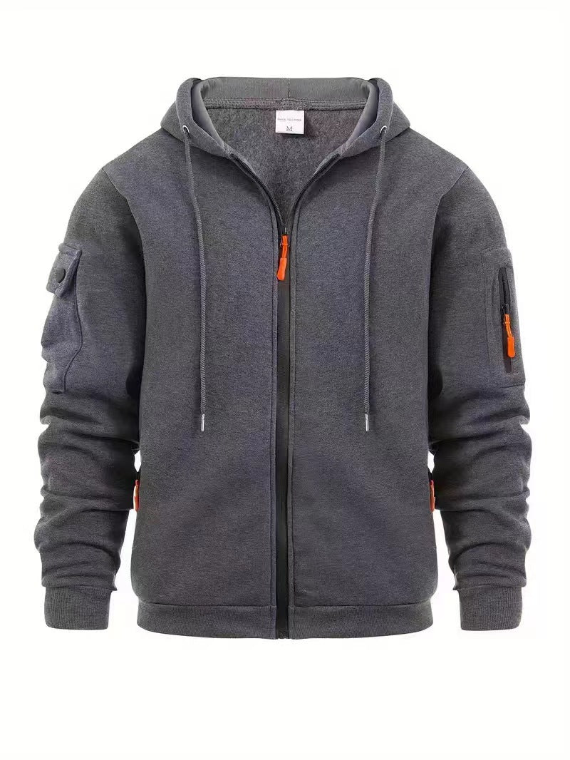 Herren Kapuzenjacke Funktionell Reißverschluss Taschen Sportlich