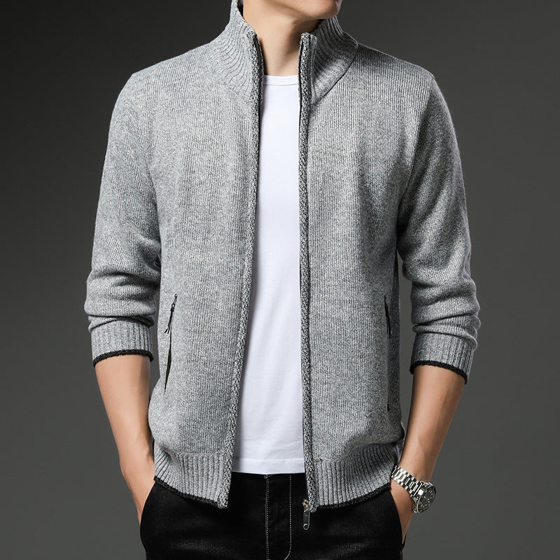 Herren Fleecejacke Warm Mit Reißverschlusstaschen