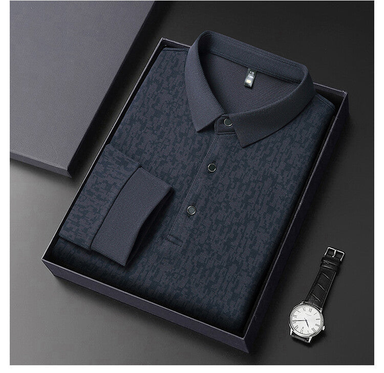 Herren Poloshirt Elegantes Strukturdesign Modern
