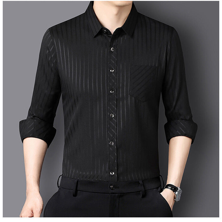 Herren Hemd Langarm Elegant Streifen Design
