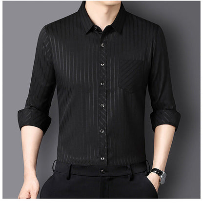 Herren Hemd Langarm Elegant Streifen Design