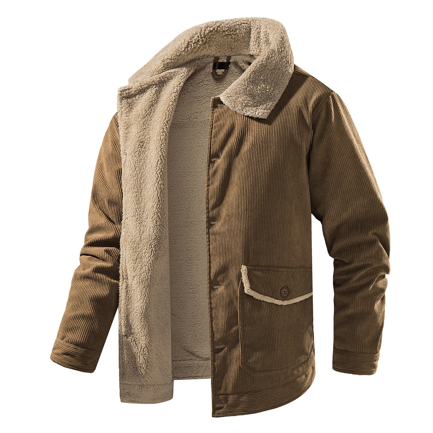 Herren Cordjacke Weich Innenfutter Leder Optik - BerlinGlamour