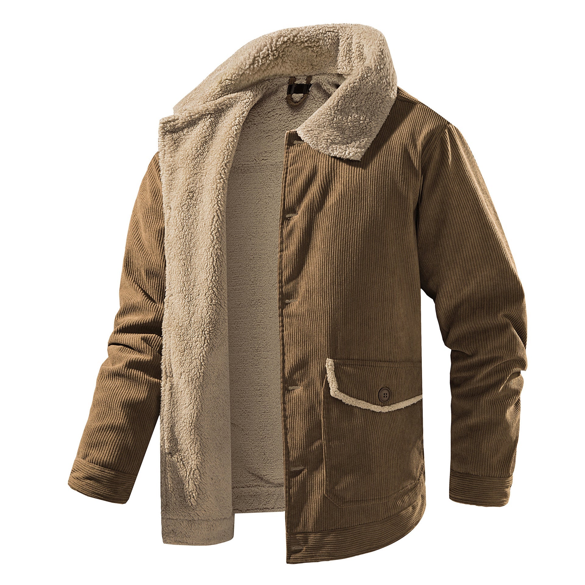 Herren Cordjacke Weich Innenfutter Leder Optik - BerlinGlamour