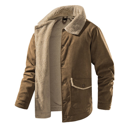 Herren Cordjacke Weich Innenfutter Leder Optik - BerlinGlamour
