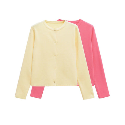 Damen Strickjacke Elegant Rundhals Knöpfe Modern - BerlinGlamour