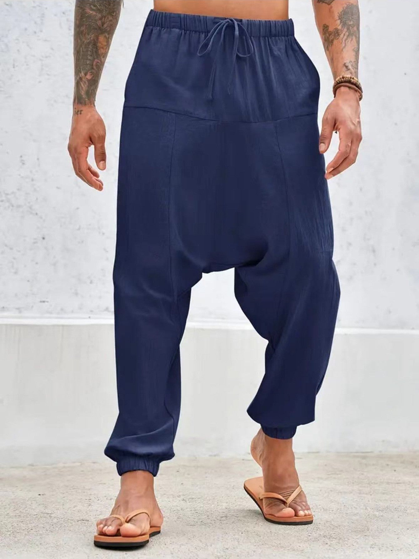 Bequeme Herren Haremshose Elastisch Mit Taschen