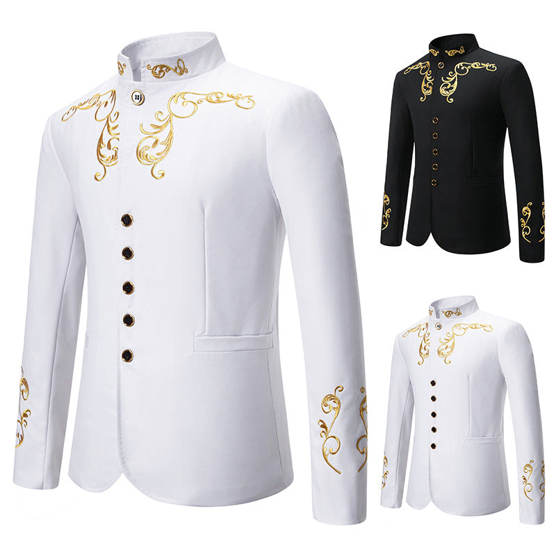 Herren Blazer Elegant mit Gold Stickerei Modern - BerlinGlamour