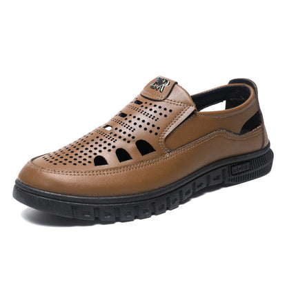 Herren Lederschuhe Bequem Slip-On Belüftet Komfortschuhe