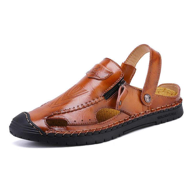 Herren Leder-Sandalen Luftig Verstellbar Sommer