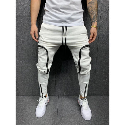 Herren Jogginghose Sportlich Slim Fit Mit Reißverschluss