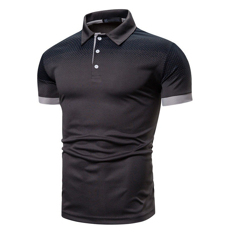 Herren Poloshirt Farbverlauf Modern Kontrastdetails