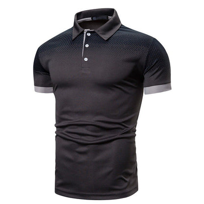 Herren Poloshirt Farbverlauf Modern Kontrastdetails